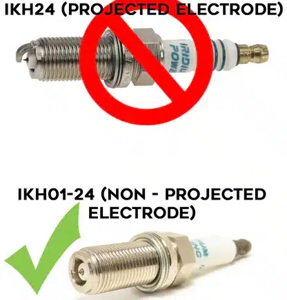 Non-projected spark plug detail
